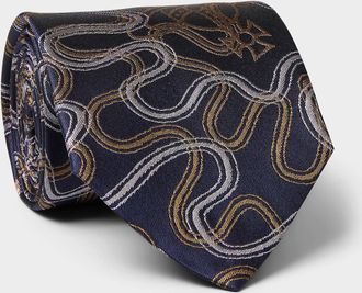 Vivienne Westwood Mens Wavy lines pure silk tie