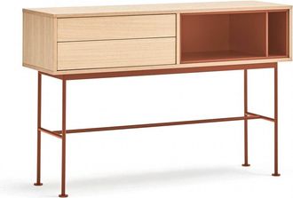 Teulat Consola 2 cajones roble y teja