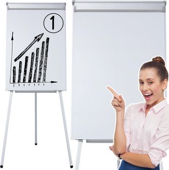 OEM Pizarra Blanca Multifuncional Magn&eacute;tica Con Tr&iacute;pode, 70x100cm