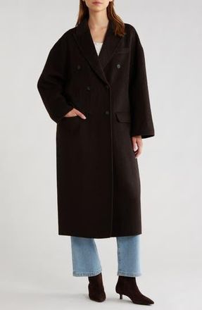 Reiss Lara Double Breasted Coat in Chocolate Brown at Nordstrom Rack, Size 12 Us / 16 Uk