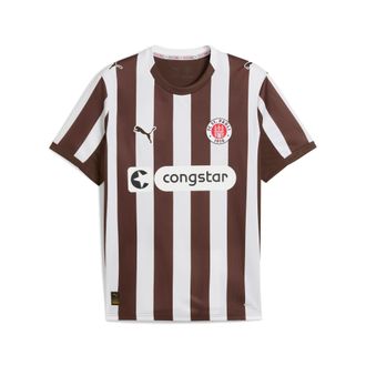 Puma Fussballtrikot PUMA FCSP HOME JERSEY, Herren, Gr. XL, braun (espresso braun, puma wei&szlig;), Web, Obermaterial: 100% Polyester, gestreift, regular fit nor