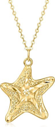 Ross-Simons Italian 14kt Yellow Gold Starfish Necklace