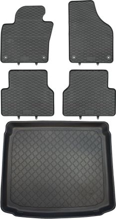 OEM Volkswagen Tiguan I Suv De 07.2007 A 04.2016 Set - Alfombrillas De Goma Para Coche + Alfombrilla Para Maletero