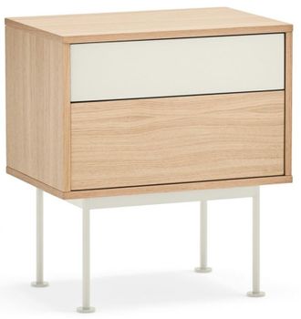 Teulat Design Beistell- und Nachttisch yoko Cream/Eiche - 52 x 59 cm