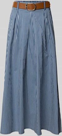 Zero Maxirock im Allover-Look mit G&uuml;rtel in Marine, Gr&ouml;&szlig;e 34