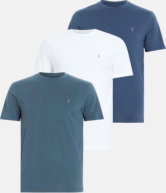 AllSaints Mens Cotton Brace Brushed Cotton T-Shirts 3 Pack, Size: XS