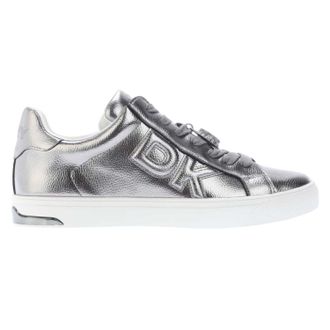 DKNY Womens/Ladies Aisling Leather Lace Up Trainers (Silver) - Size UK 7.5