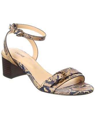 L'agence Hughette Snake-Embossed Leather Sandal