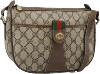 Gucci Pre-owned Vintage Schoudertas - Dames - Vintage Schoudertas - Beige - ONE Size - Leer - Vintage