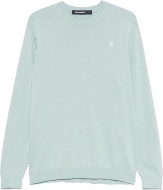 Karl Lagerfeld Maglione con ricamo - Blu