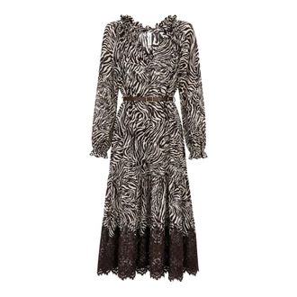 Tensione In Lange jurk - Dames - Casual kleedjes - Bruin - S - Leer - Kleedjes