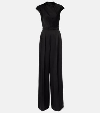 Max Mara Vespa cutout satin jumpsuit
