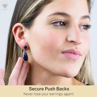 MAX + STONE 18k Gold Over Sterling Silver 16 CT. TW Big 2 Stone Gemstone Dangle Earrings