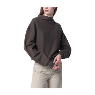 6397 Sweatshirts, female, Brown, Size: S Draped Sweatshirt