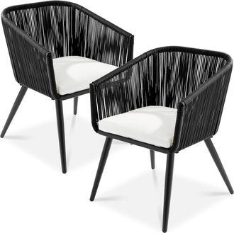 Best Choice Products Set of 2 Indoor Outdoor Patio Dining Chairs Woven Wicker Seating Set 250lb Capacity