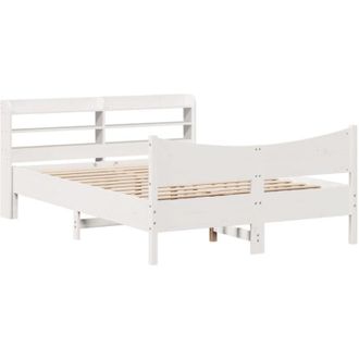 vidaXL Vidaxl - Estructura De Cama Con Cabecero Madera De Pino Blanco 150x200cm