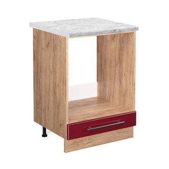 Vicco Armario Para Horno Empotrado Fame-line, Rojo Burdeos Alto Brillo, 60 Cm, Et M&aacute;rmol Vicco