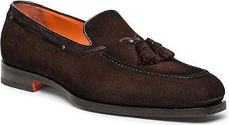 Santoni Brando Tassel Loafer in Dark Brown at Nordstrom, Size 10.5