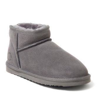 Dearfoams Womens Riverland Genuine Shearling Micro Bootie