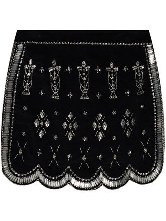 Isabel Marant Handore mini skirt - women - Cotton - 36 - Black
