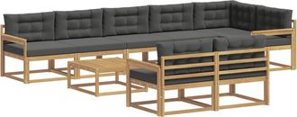 vidaXL Conjunto De Sof&aacute;s De Exterior 9 Uds. Blanco Y Antracita Vidaxl