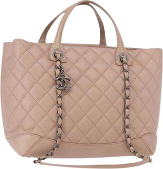 Chanel Pre-owned Easy Shopping Tote - Dames - Vintage Shopper - Beige - ONE Size - Leer - Vintage