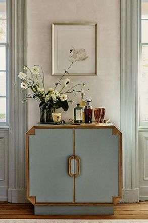 Anthropologie Dakota Shagreen Bar Cabinet