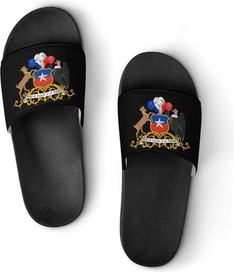 Generic Coat of Arms of Chile Unisex Beach Slippers & Pool Slides Anti-Slip House Shoes for Home Outdoor
