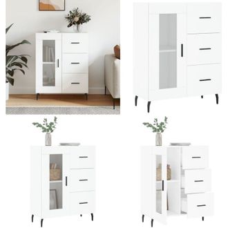 vidaXL Credenza Bianca 69,5x34x90 cm in Legno Multistrato - Credenza moderna - Credenza con cassetti