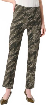 Joseph Ribkoff Millennium Abstract Print Pull-On Pants In Avocado/multi