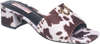 True Religion Single Strap Logo Block Heel in Cow at Nordstrom, Size 10