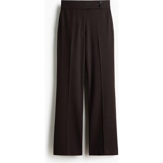 H&M Bootcut Twill Trousers in Dark Brown at Nordstrom, Size 16