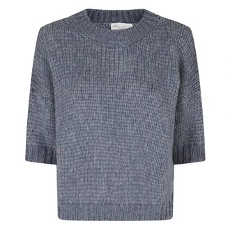 Roberto Collina Trui met ronde hals - Dames - Ronde hals truien - Blauw - XS - Truien & Vesten
