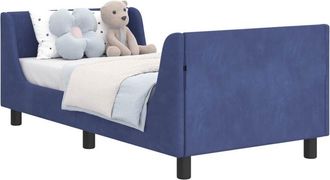 vidaXL Cama Para Ni&ntilde;os Con Cabecero Azul Polic&iacute;a 80 X 160 Cm Vidaxl