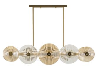 Mauro Ferretti L&aacute;mpara de ara&ntilde;a de metal y cristal dorado 116x27x79 cm