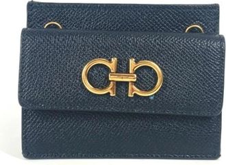 Ferragamo Tweedehands leren portemonnees - Dames - Vintage Accessoires - Zwart - ONE Size - Leer - Vintage