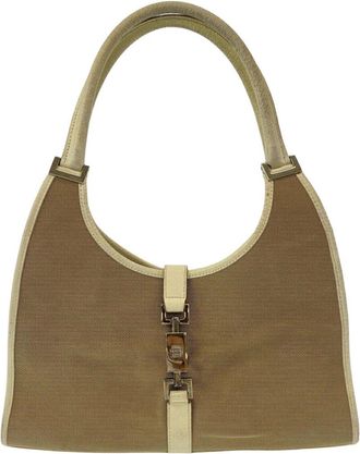 Gucci Beige Canvas Jackie Shoulder Bag (Authentic Pre-Loved)