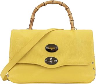 Zanellato Gestructureerde leren dames schoudertas - Dames - Handtassen - Geel - ONE Size - Leer - Tassen