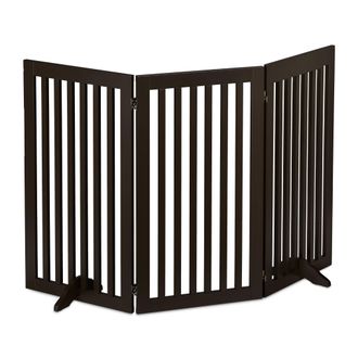 Relaxdays Relaxdays - Barrera Seguridad Perros, Valla Protectora Plegable, 92 X 154 Cm, Cerca Mascotas, Con Patas, Marr&oacute;n