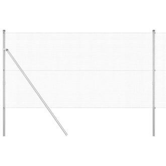 Berkfield Home Welded Wire Fence with 13 Posts 1x50 m Galvanised Steel in Silver