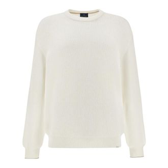 Paul & Shark Paul & Shark, Round-neck Knitwear, male, White, Size: 2XL Round-neck Knitwear