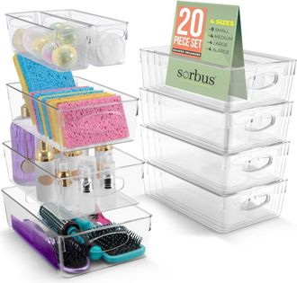 Sorbus Set of 20 Clear Storage Bins at Nordstrom Rack