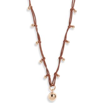 Open Edit Graduated Orb Necklace in Brown- Gold at Nordstrom