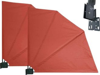 Quick-Star Quick-star - 2 St&uuml;ck Sichtschutz F&auml;cher 115 X 115 Cm Easy Mount Rotorange Blickdicht Balkon Trennwand Windschutz Sonnenschutz