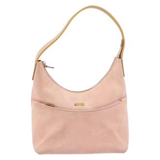 Gucci Vintage Suede Pink Suede Handbag (Pre-Owned)