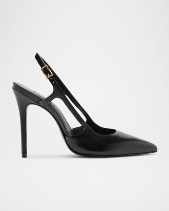 Schutz 110mm Boris Leather Slingback Pumps