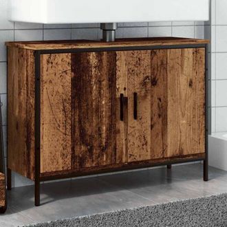 vidaXL Mobile Sottolavabo Legno Antico 80x30x60 cm Legno Multistrato - Vidaxl