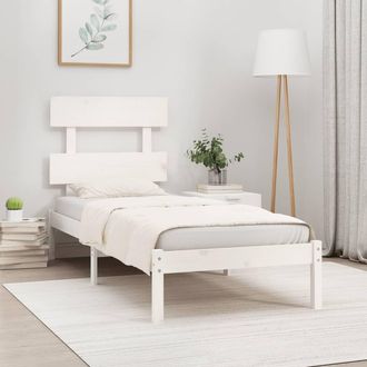 vidaXL Estructura De Cama Individual Madera Maciza Blanco 90x190 Cm Vidaxl