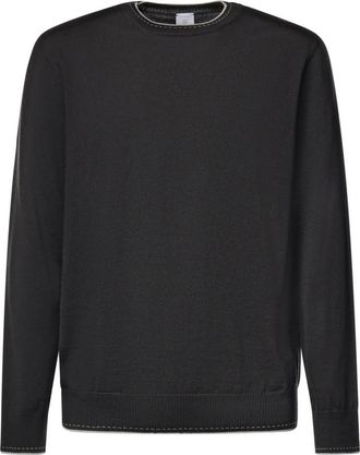 Eleventy Trui met ronde hals - Heren - Ronde hals truien - Zwart - L - Wol - Truien & Vesten