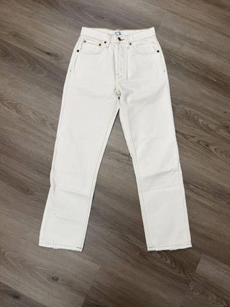 Re/Done Womens 70s Stove Pipe Jeans In Vintage White